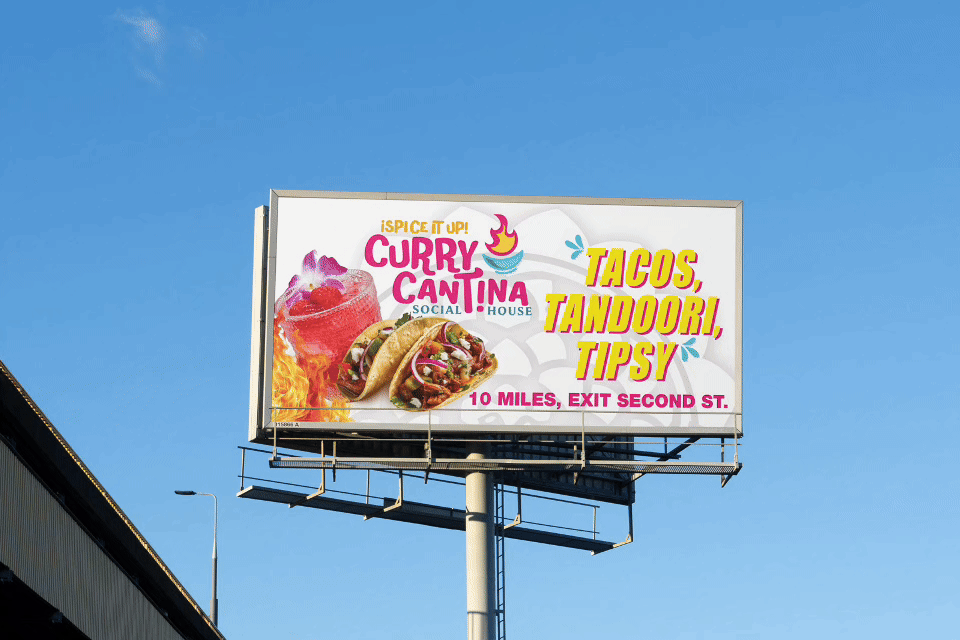 Octane Advertising & Design Curry Cantina Outdoor Billboard Design