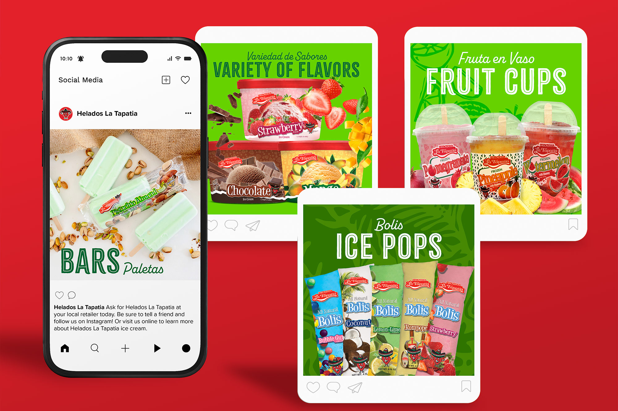 Helados la Tapatia ice cream website design by Octane Advertising Design