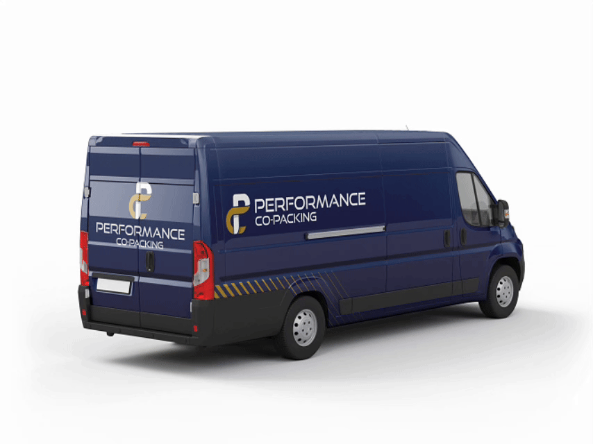 Octane Advertising & Design Performance-Co-Packing Van Wrap Design