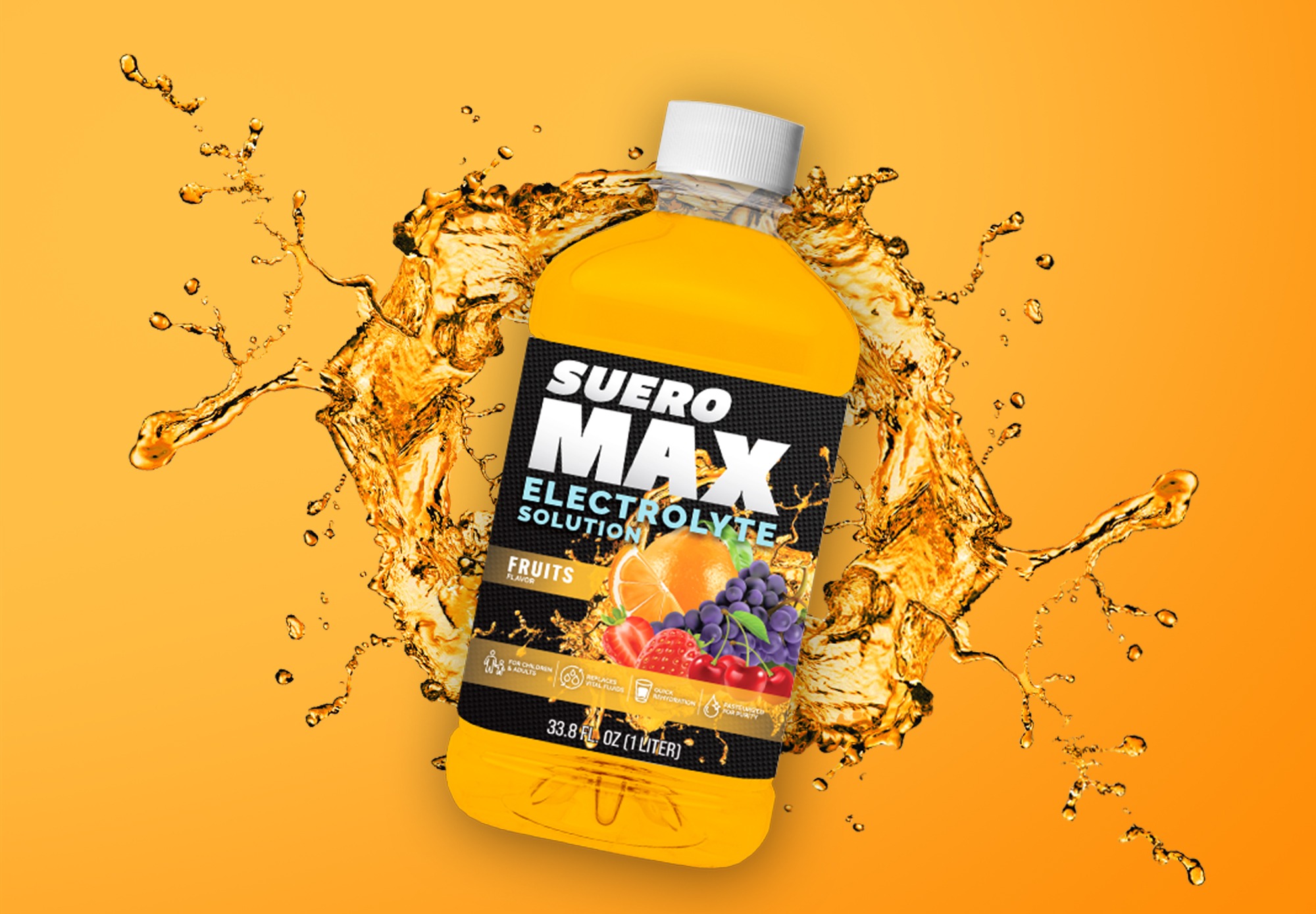 Suero Max Fruit Flavor Packaging Design by Octane Advertising Design.