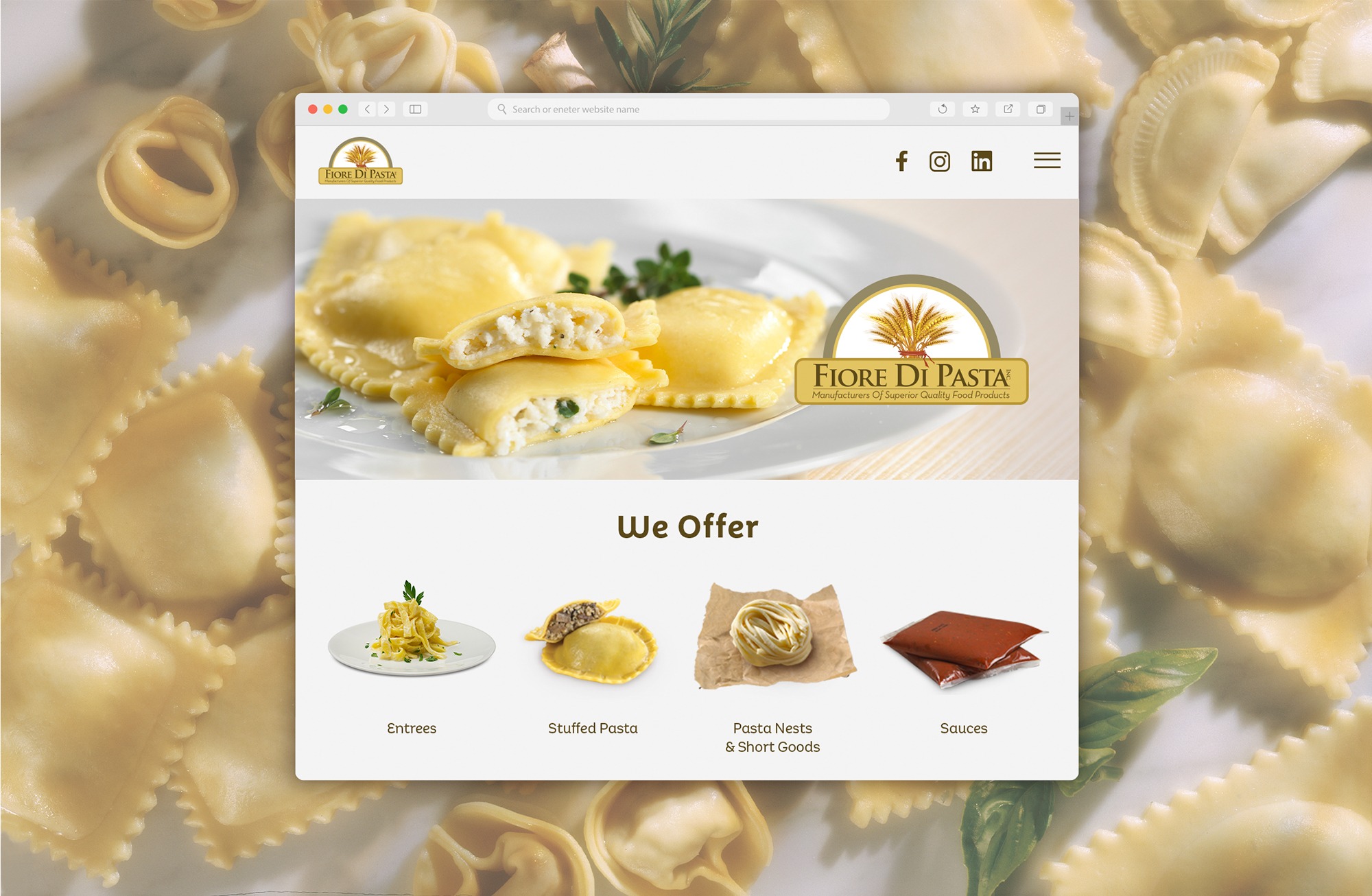 Fiore Di Pasta Website Design by Octane Advertising Design.