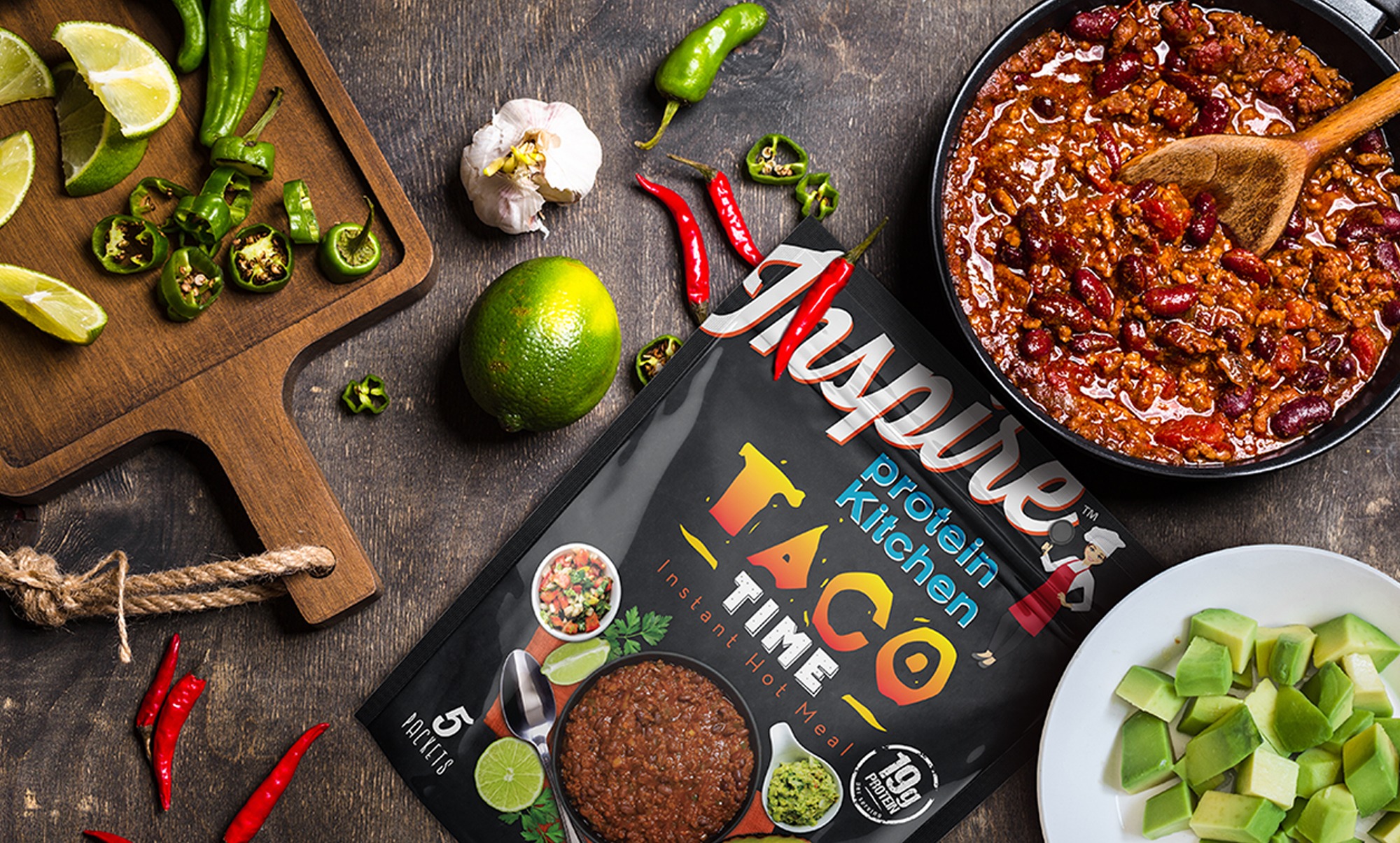 Bariatric Eating Inspire Protein Kitchen Taco Time Package Design by Octane Advertising Design