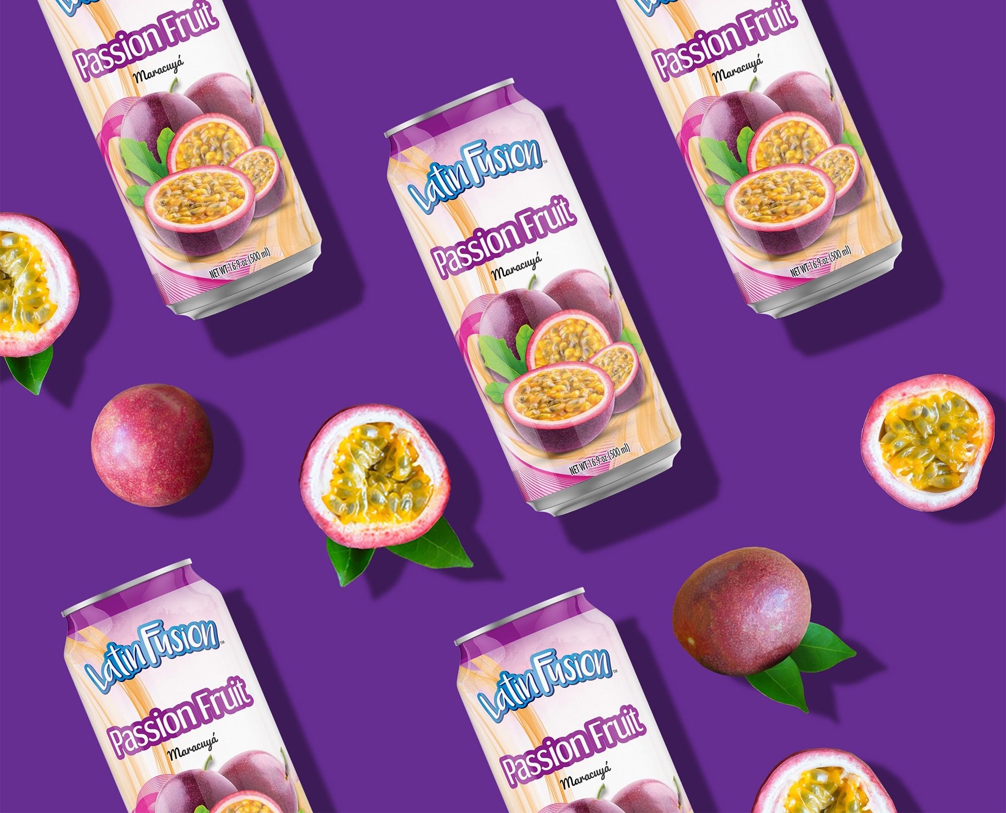 Latin Fusion Fruit Drinks Package Design Passion Fruit Octane Advertising Design.