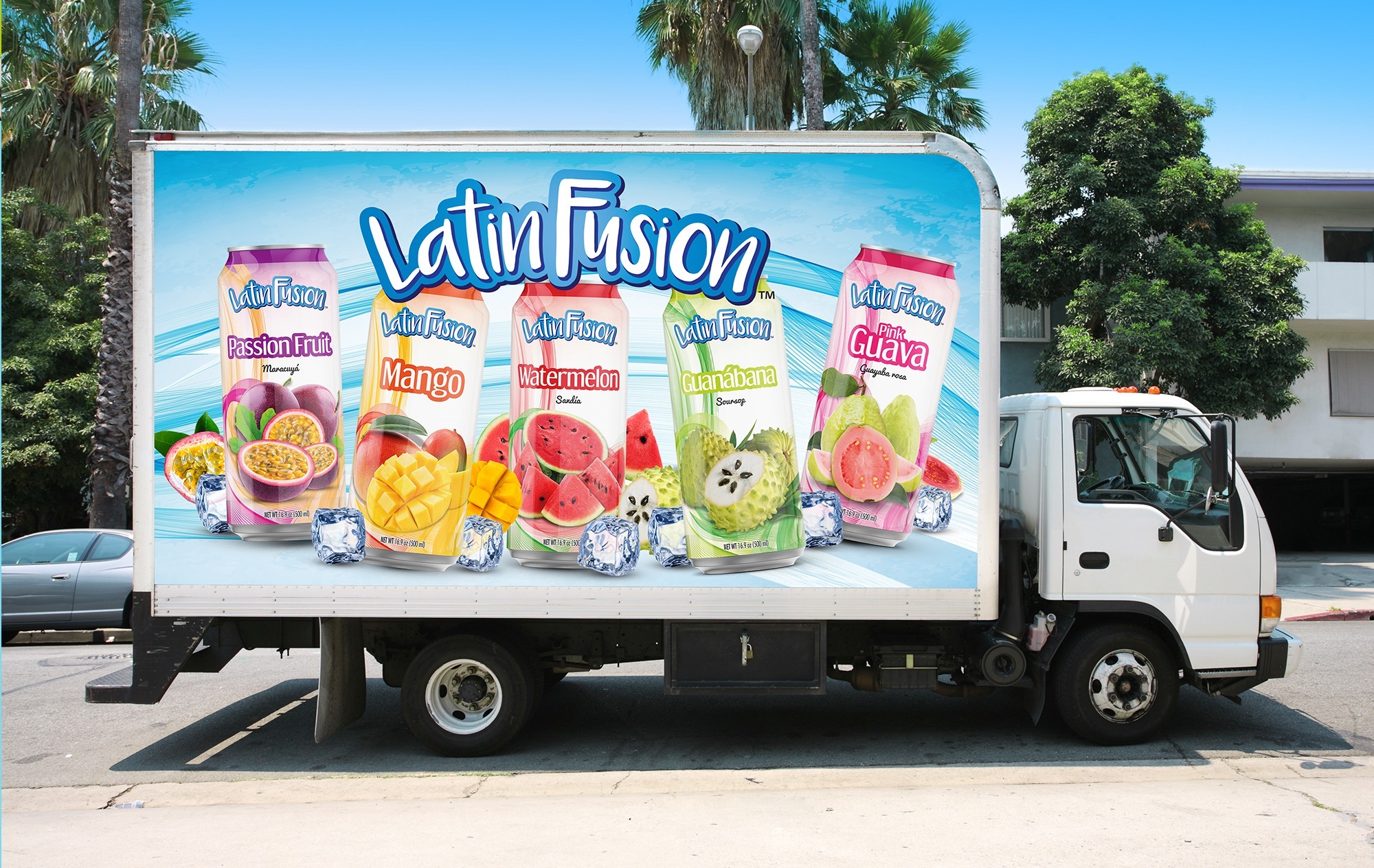Latin Fusion Fruit Drinks Truck Wrap Design Octane Advertising Design