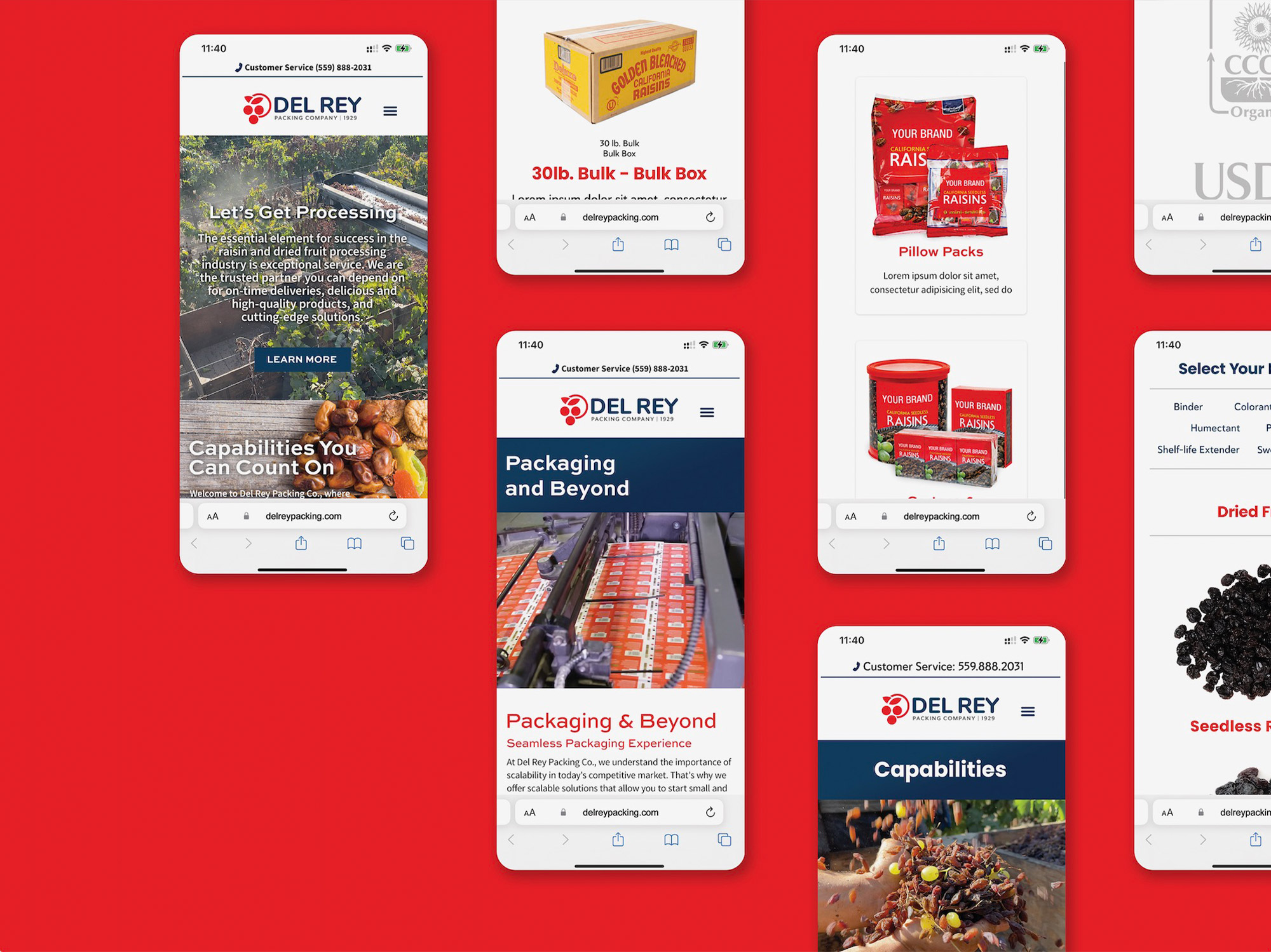 Del Rey Packing Company Website Design by Octane Advertising Design