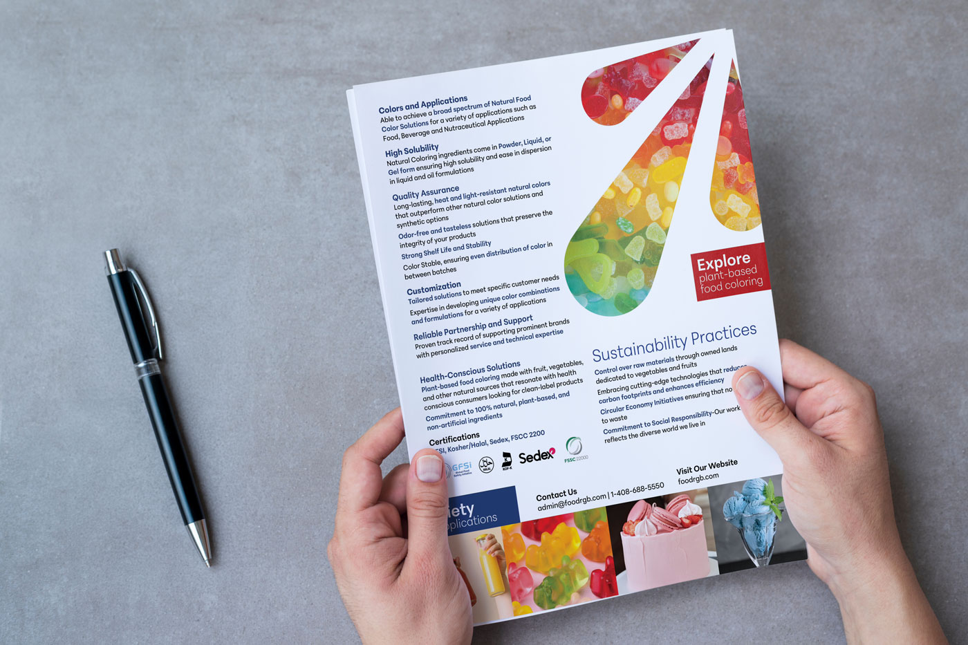 FoodRGB Branding One Sheet Presentation by Octane Advertising Design