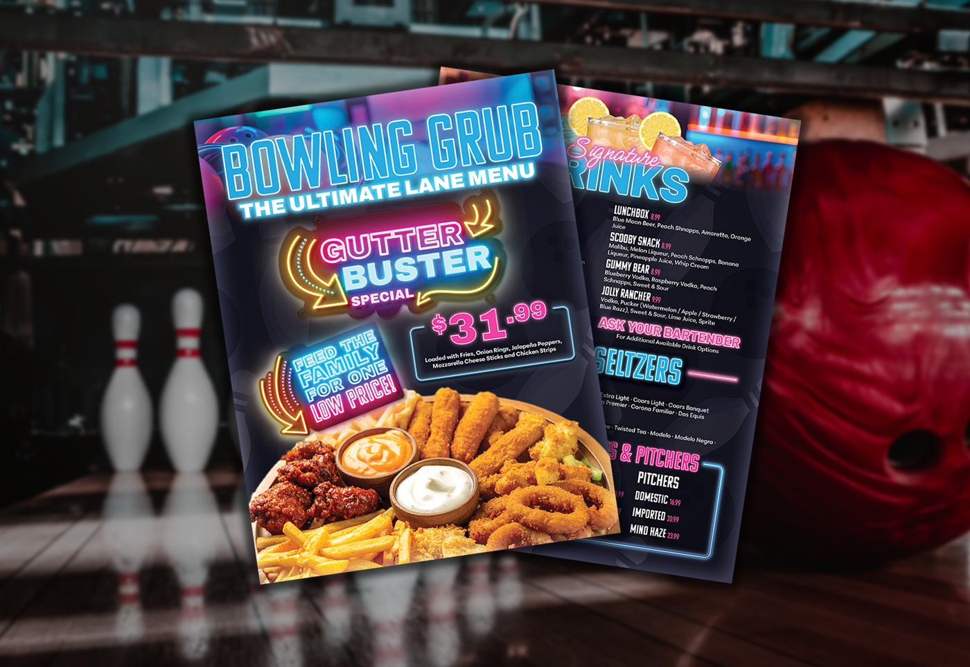 Freeway Lanes Food Menu Design by Octane Advertising Design