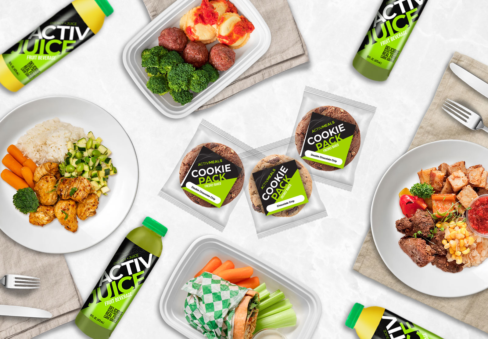 Octane Advertising & Design Activmeals food packaging, label design, custom food photography