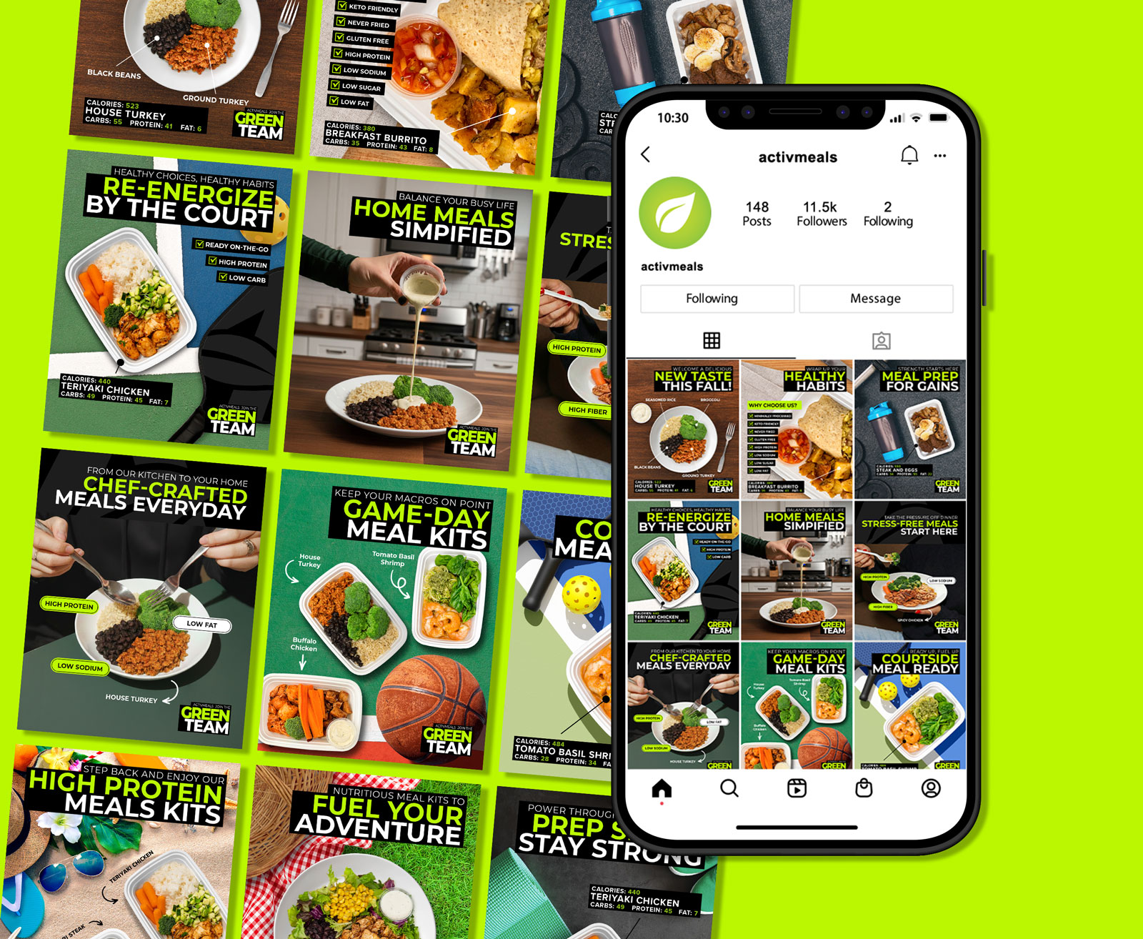 Octane Advertising & Design Activmeals social media Instagram Design