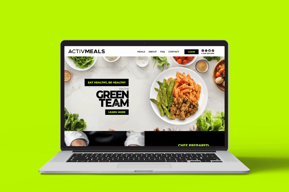 Octane Advertising & Design Activmeals website desktop design