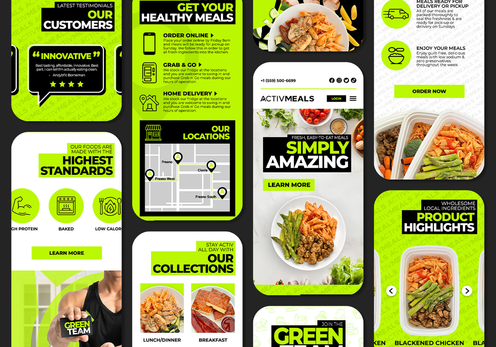 Octane Advertising & Design Activmeals mobile website pages Design