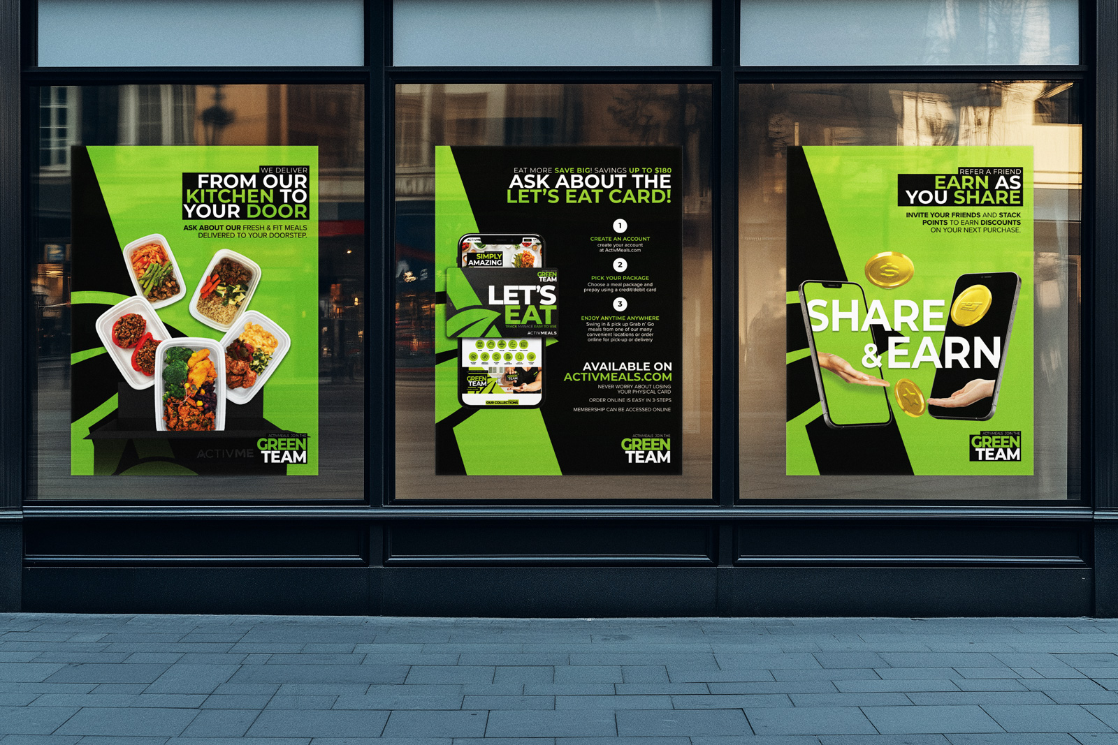Octane Advertising & Design Activmeals window advertisement poster Design