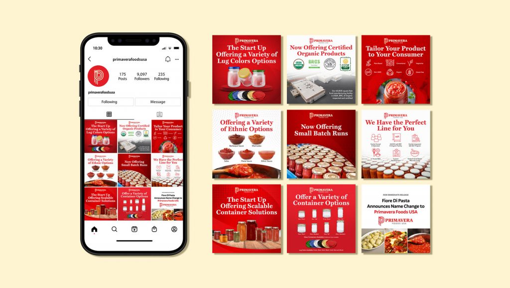 Octane Advertising & Design Primavera Foods USA social media Design