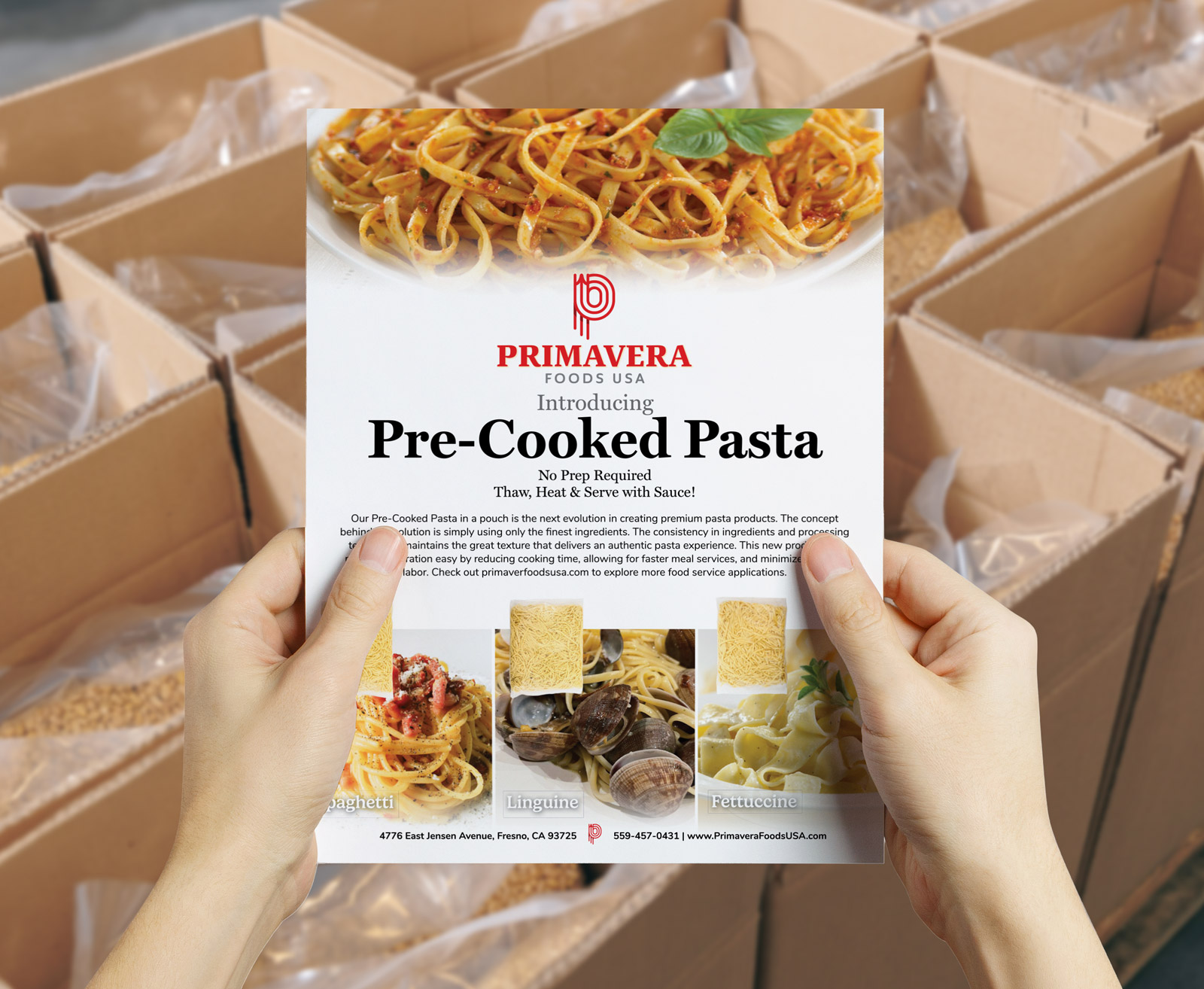 Octane Advertising & Design Primavera USA Foods Sales Sheet Design 
