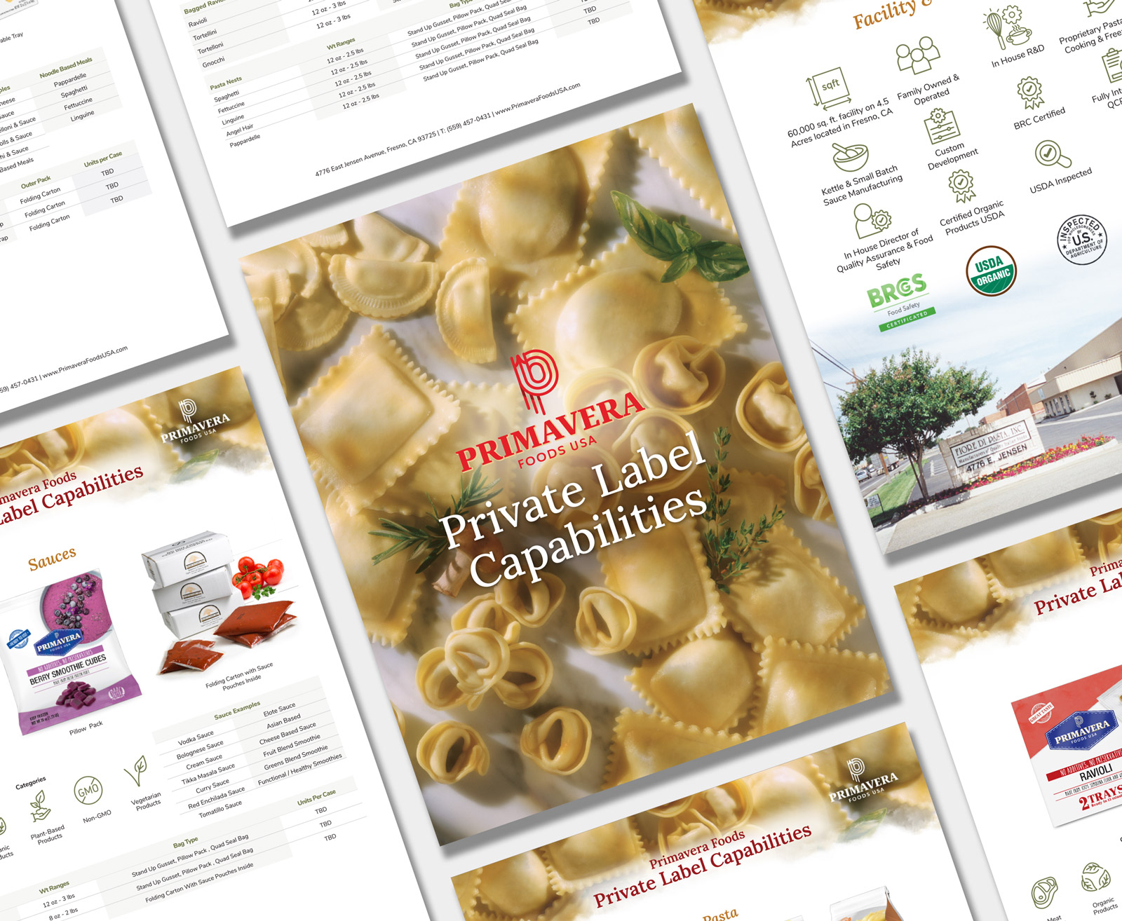Octane Advertising & Design Primavera USA Foods Sales Sheet Design 