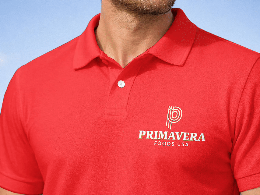 Octane Advertising & Design Primavera Foods USA Logo Shirt Apparel Design