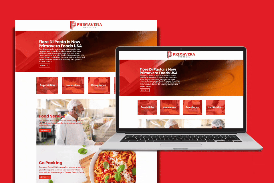 Octane Advertising & Design Primavera USA Foods desktop website Design 